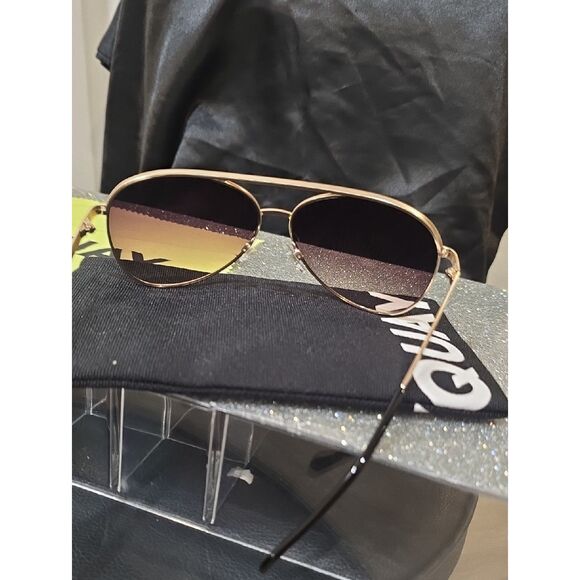 Quay Australia Vivienne 64MM Aviator Sunglasses- Gold/Brown main image 4